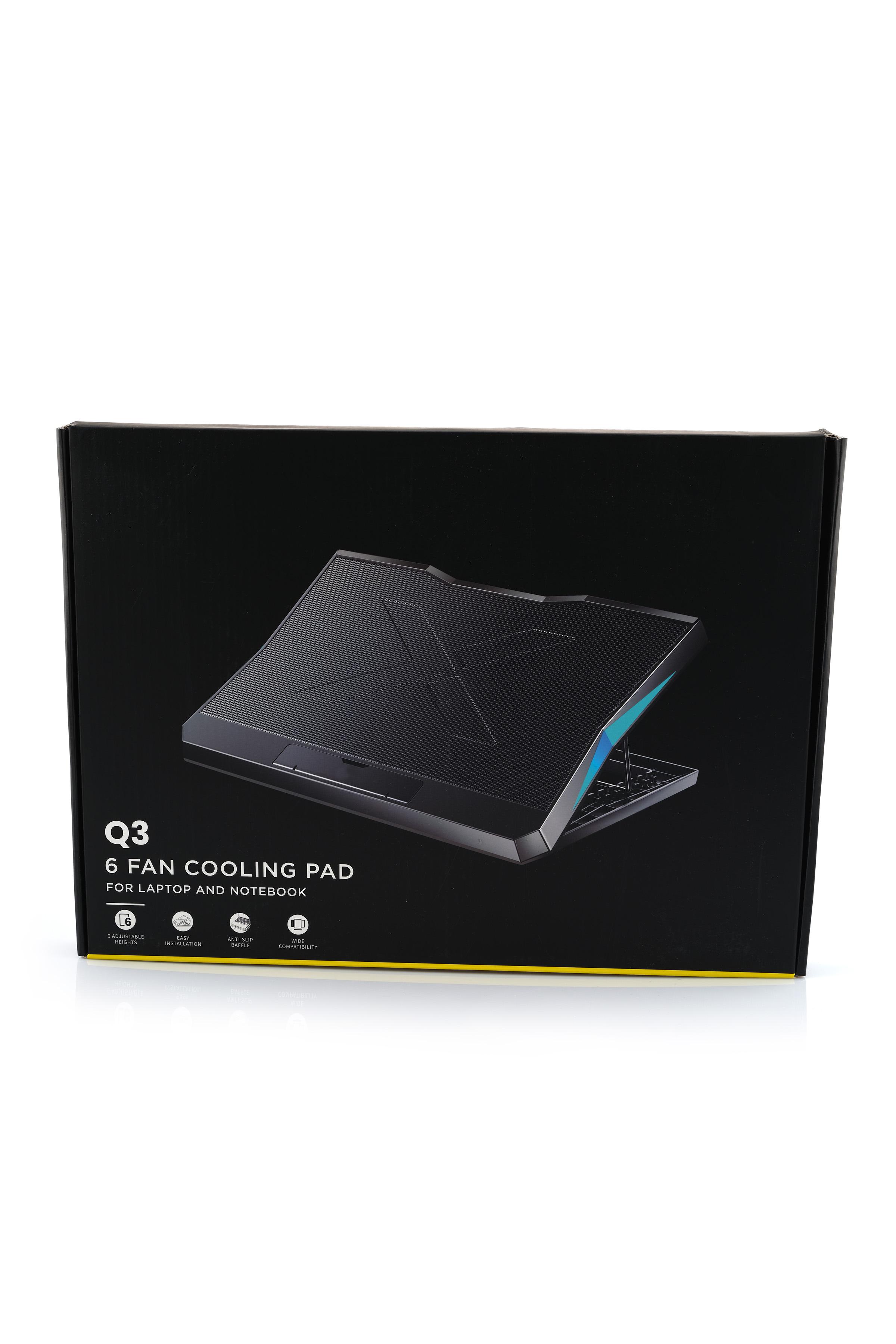 Q3 Kırmızı Ledli 6 Fanlı Laptop Soğutucu Ayarlanabilir Notebook Bilgisayar Dizüstü Standı