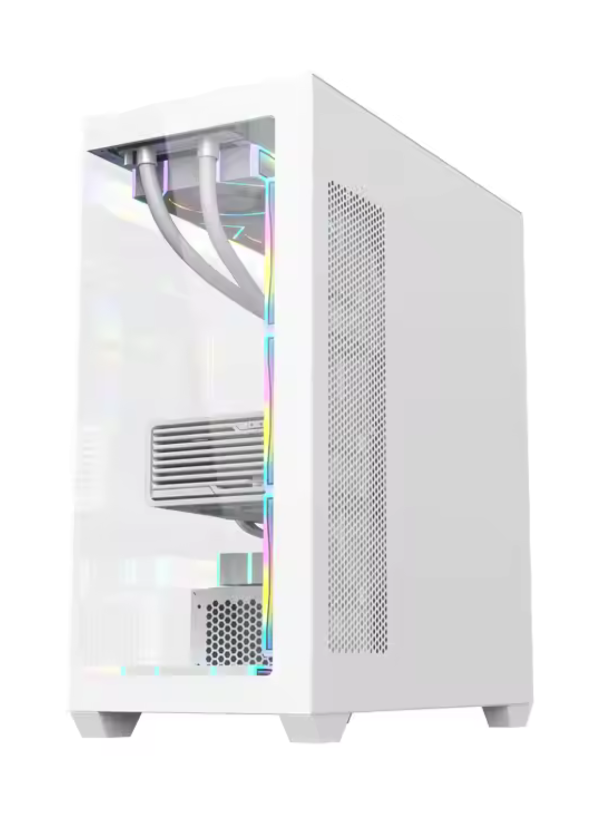 Serenity V2 Beyaz Midi Tower 4 RGB Fanlı Temperli Cam Panel Gaming Oyuncu Bilgisayar Kasası