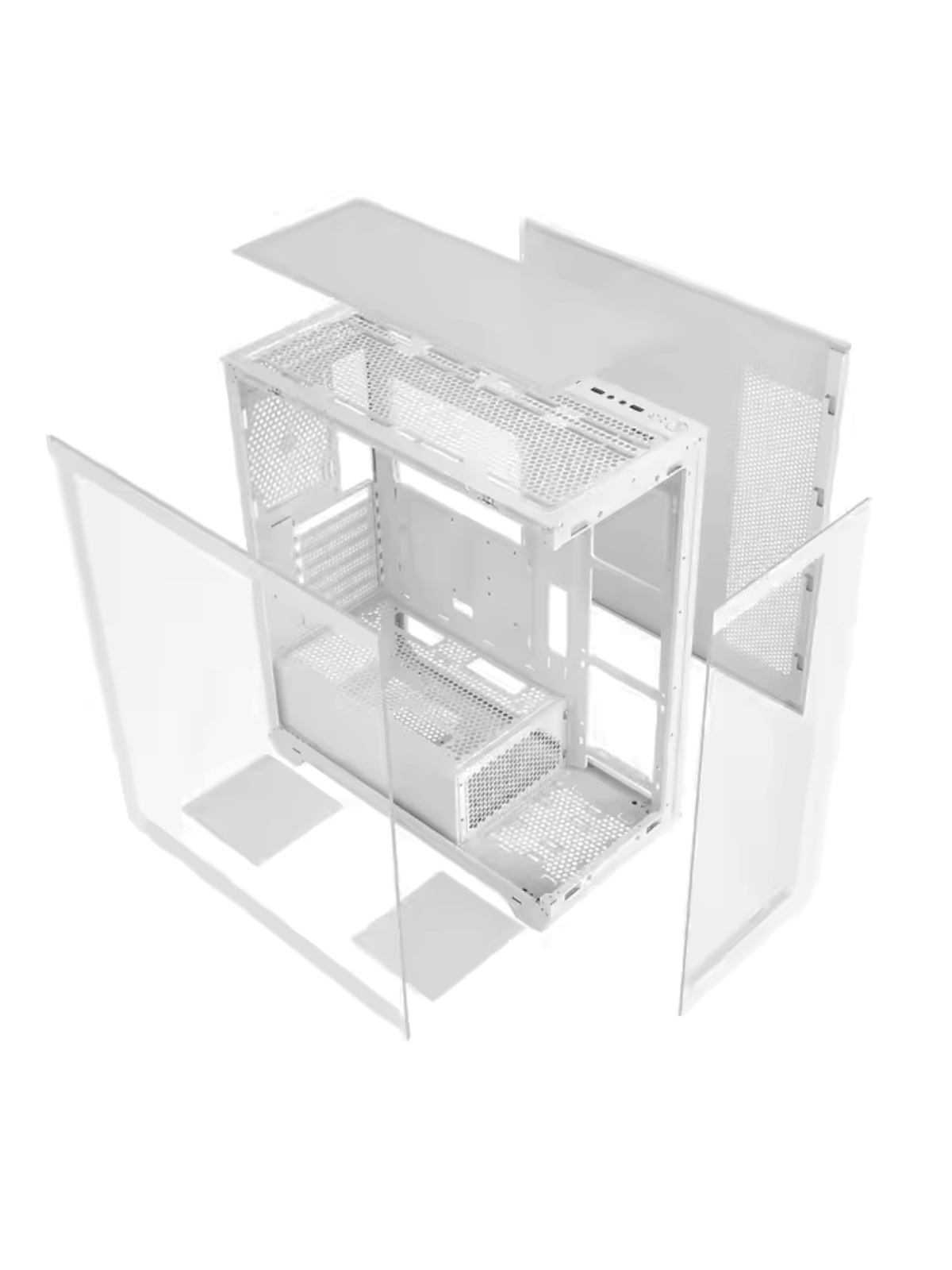 Serenity V2 Beyaz Midi Tower 4 RGB Fanlı Temperli Cam Panel Gaming Oyuncu Bilgisayar Kasası