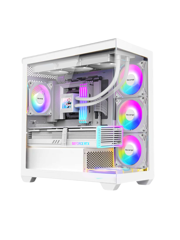 Serenity V2 Beyaz Midi Tower 4 RGB Fanlı Temperli Cam Panel Gaming Oyuncu Bilgisayar Kasası