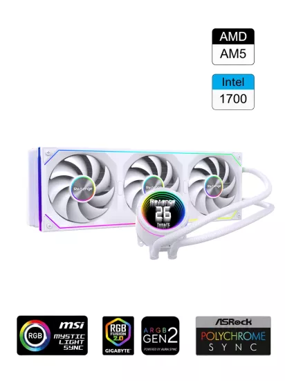 Hexcore 360mm Intel / Amd Destekli Isı Dereceli Göstergeli Fan Argb Sıvı Soğutma Cpu Işlemci 360mm Sıvı Soğutma Sistemi