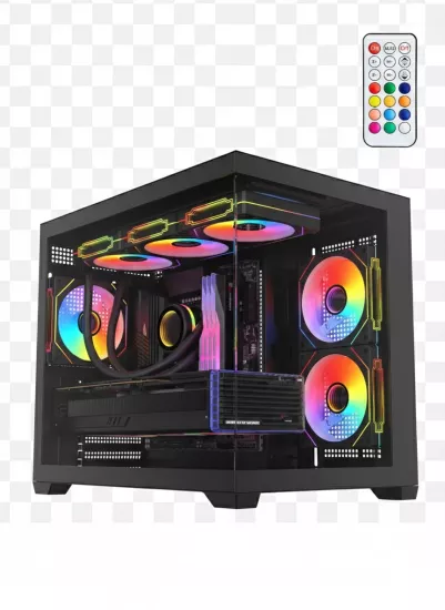 Terranova Kumandalı 6 RGB Fanlı Nova Siyah Midi Tower Cam Panel Gaming Oyuncu Bilgisayar Kasası