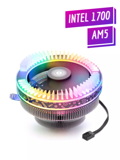 Revenge Spectrum Cool Storm Rainbow Universal AMD Intel CPU Fan Soğutma Sistemi 3 Pinli Geçmeli 775 1155 1156 1150 1151 