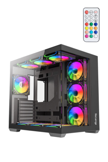 Supernova Kumandalı 7 RGB Fanlı ATX Temperli Cam Panel Akvaryum Gaming Bilgisayar Kasası