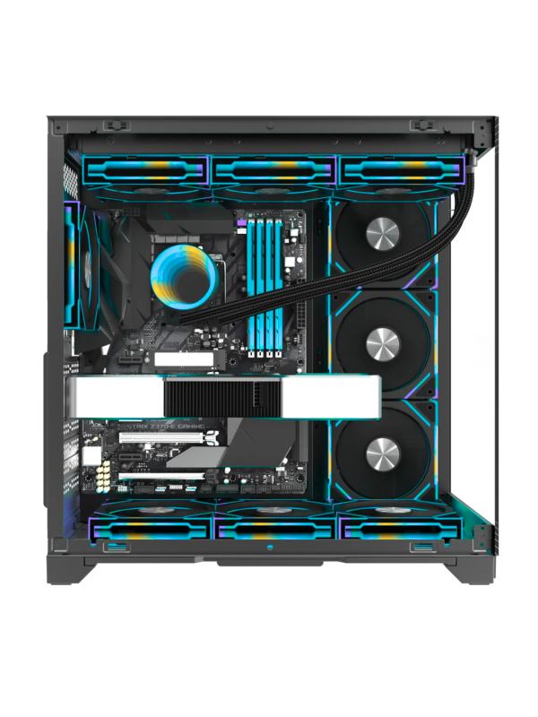 Supernova Kumandalı 7 RGB Fanlı ATX Temperli Cam Panel Akvaryum Gaming Bilgisayar Kasası